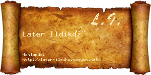 Later Ildikó névjegykártya
